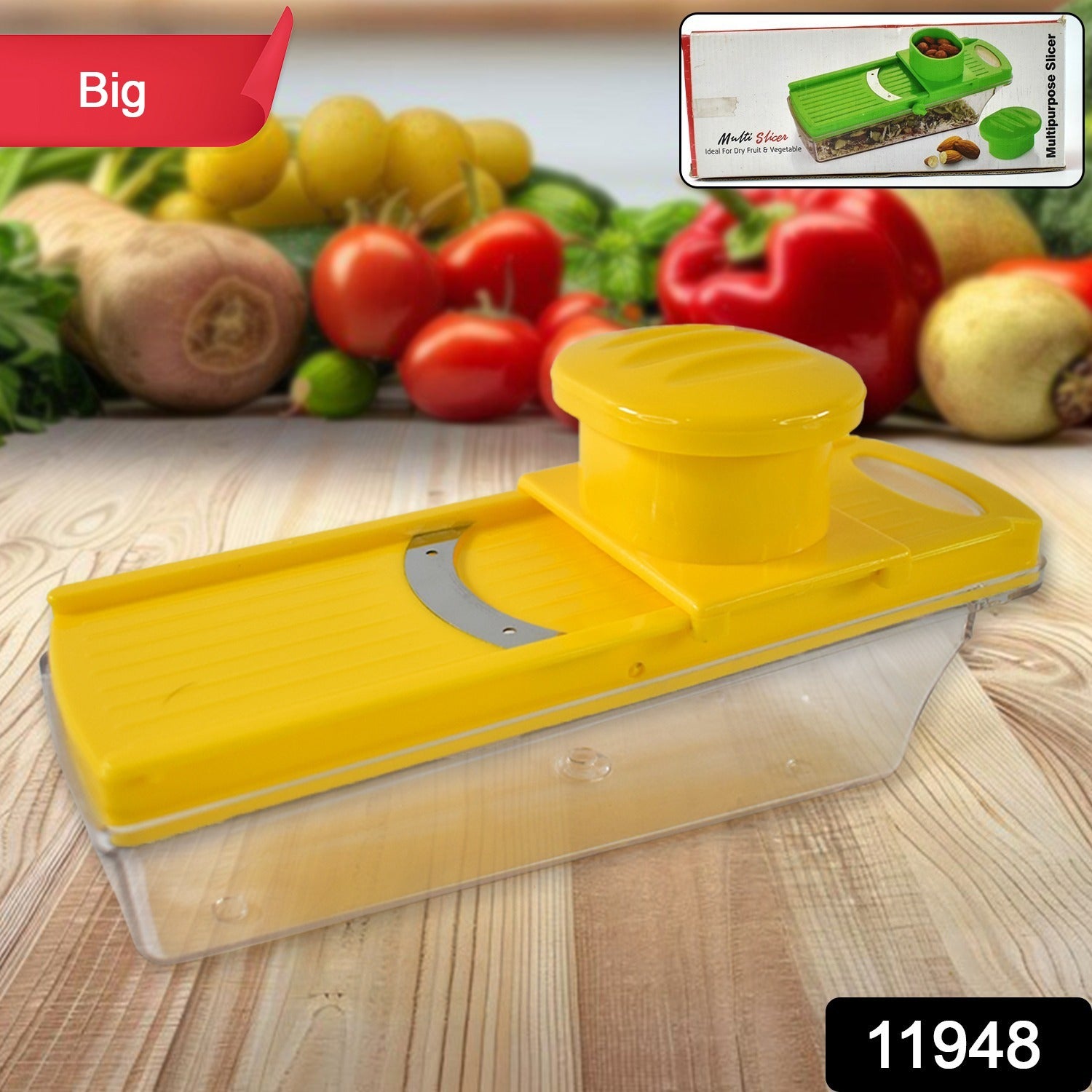 Big Multipurpose Vegetable And Fruit Slicer (Yellow  1 Pc) Big Multipurpose Vegetable And Fruit Slicer (Yellow  1 Pc)